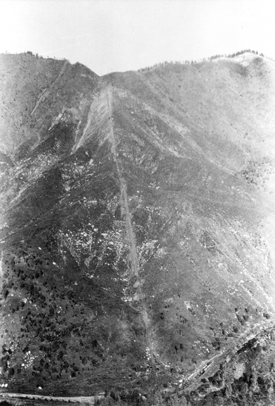 Incline from opposite ridge