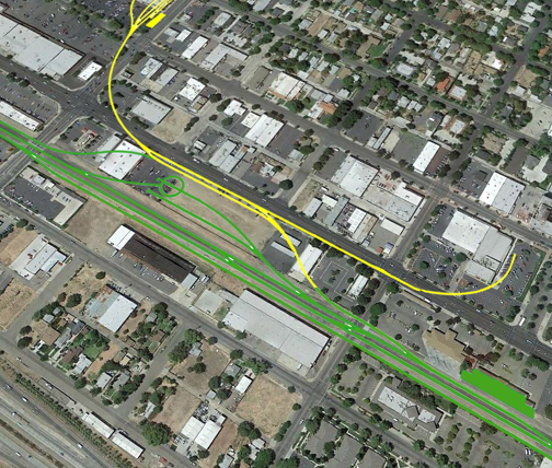 YV trackage north of SP station